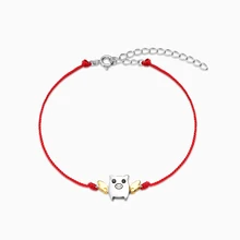 La MaxZa, 925 пробы, серебряный браслет, модный, красная веревка, свинка, ювелирное изделие, браслеты, Красная Нить, линия, женские браслеты, для женщин, золото