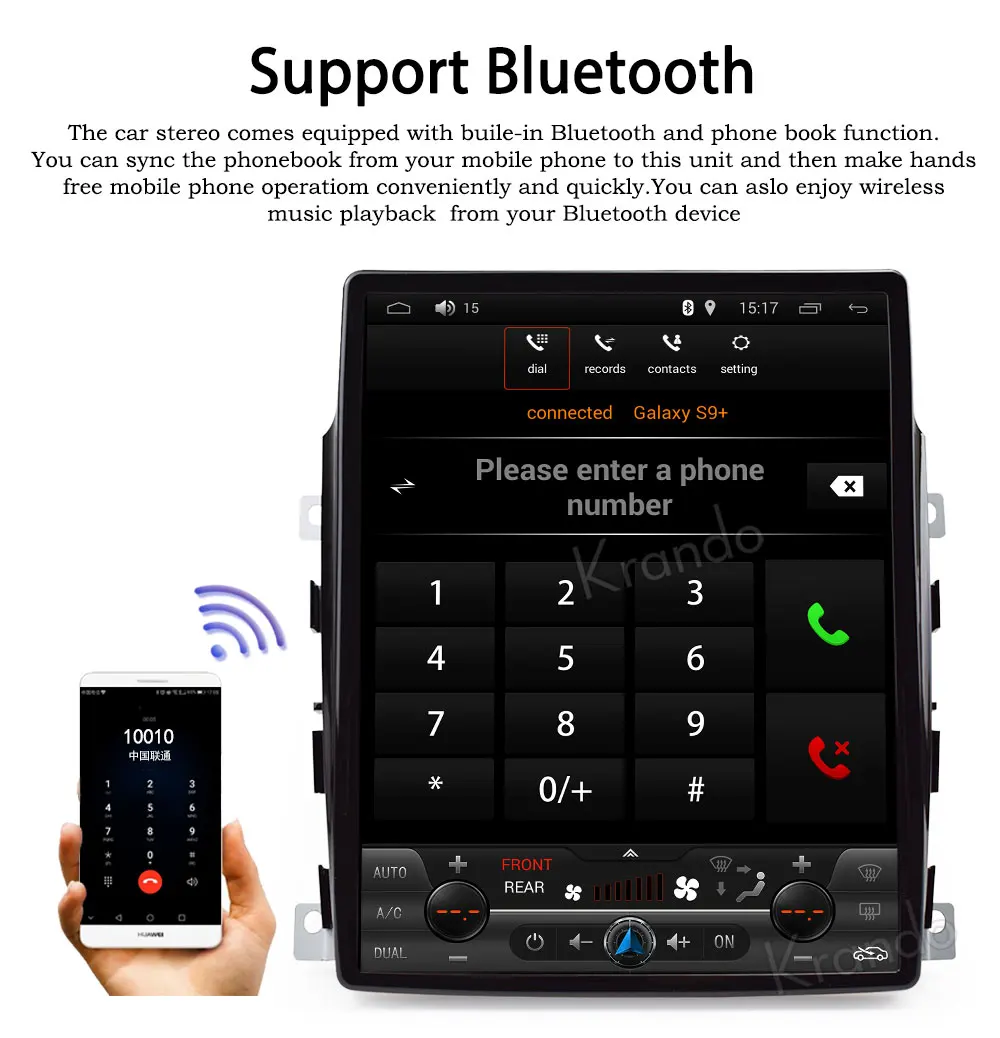 Flash Deal Krando Android 7.1 10.4" Tesla Vertical screen car audio player for porsche Panamera 2015 2016 multimedia gps navigation 1