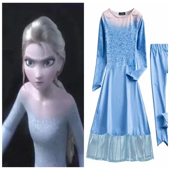 

Popular Anime Cosplay Frozen 2 Elsa Costume Halloween Dress Adult and Children's Clothes Carnival Party Dress Movie clothing
