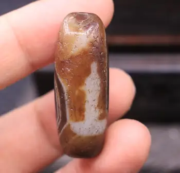 

Treasure Magic LKbrother Top Quality Energy Tibetan Old Agate Mercy Kwan Yin Figure Vein dZi Bead Totem Amulet AR07 Q