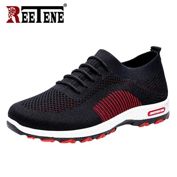 

REETENE Fashion Men Sneakers Mesh Breathable Casual Men Shoes Students Light Running Shoes Men Travel Slip On Men's Footwears