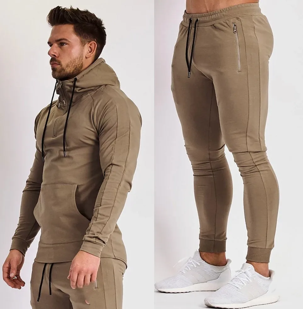 Autumn Winter Men Sport Suit Hoodies 
