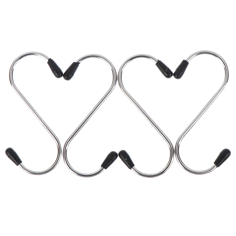 4pcs Stainless Steel Kitchen Hanging Hanger Home Storage Organizer Household Essential Useful S Shaped Hooks