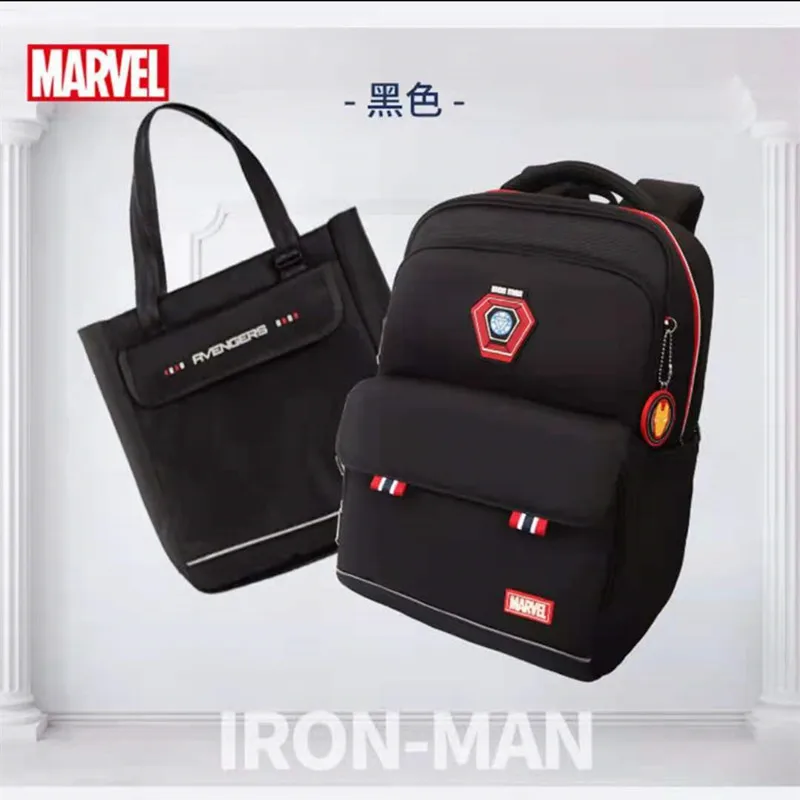 Disney New School Bags For Boys Primary Student Shoulder Orthopedic Backpack Grade 1-5 Light Large Capacity Iron Man Mochila