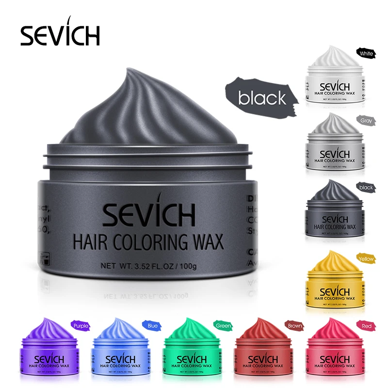 

Sevich Temporary Hair Color Wax 9 Color For Men and Women Hair Color Cream Instant One-time Hair Color Styling Dye Black White