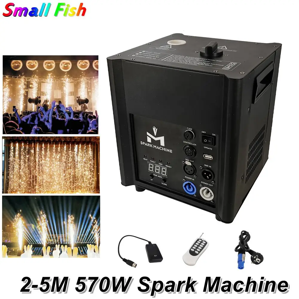 

Free Shipping Fireworks Machine 570W Cold Spark Machine Wedding Flame Fountain DMX / Remote Control Sparkly Machine Dj Equipment