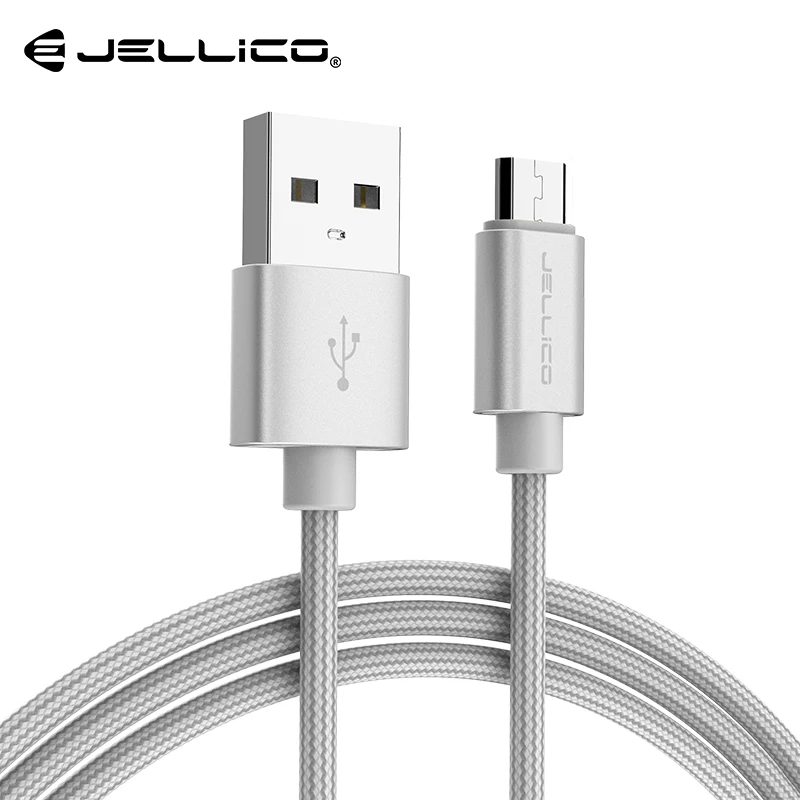 Jellico 3.1A Micro USB кабель Быстрый кабель синхронизации данных и зарядки для samsung huawei Xiaomi LG Andriod Microusb Кабели для мобильных телефонов - Цвет: Silver