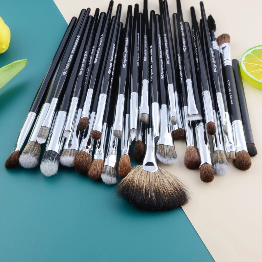 Makeup Brush Set Makeup Brush Makeup Tool Set Makeup Tool S series Pro Makeup brushes Big size black handle synthetic hair