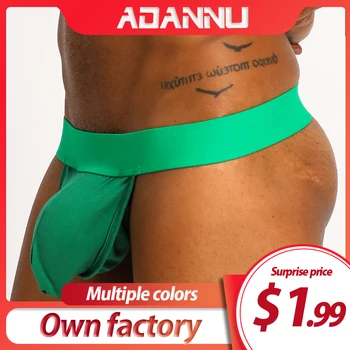 

ADANNU Brand sexy gay jockstrap men underwear cueca tanga thong men and g-string breathable sissy panties gay lingerie erotica