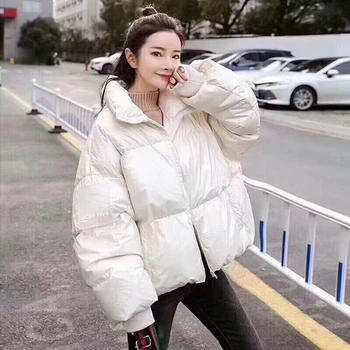 

Large Size Ladies Jacket,Winter Short Down Jacket， Short Loose Retro Bread Jacket，2019 New Waterproof Down Jacket，Stand Collar