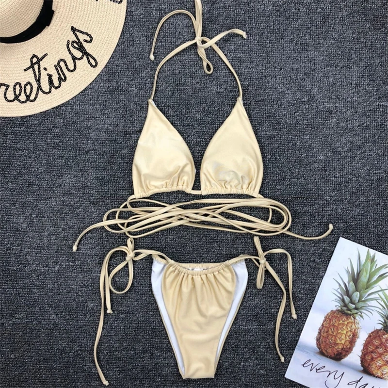 Sexy Brazilian Thong Bikini Set Women Swimwear - swimwear