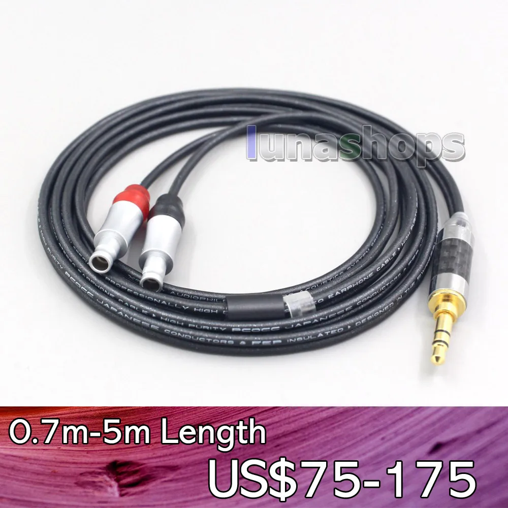 LN007142 Black 99% Pure PCOCC Earphone Cable For Sennheiser HD800 HD800s HD820s HD820 Enigma Acoustics Dharma D1000 Headphone |