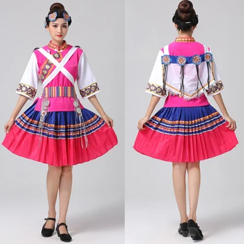 

Women Hmong Miao Clothing Traditional Chinese Folk dance apparel embroidered ethnic costume Asia festival stage wear