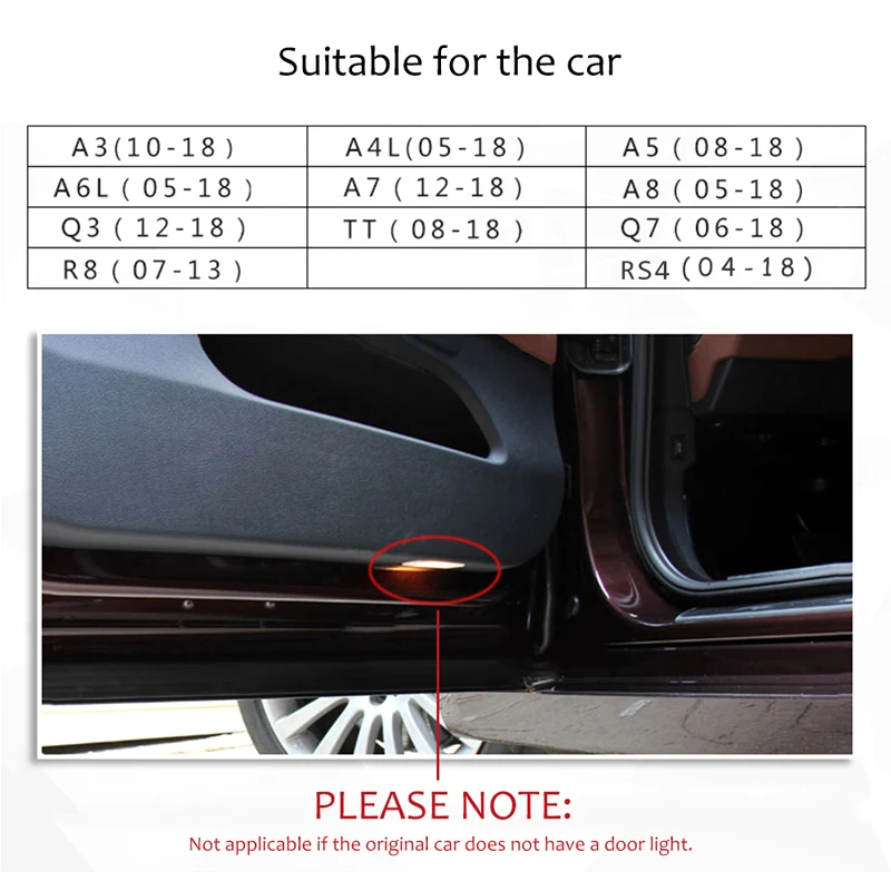Для Audi A1 A4 A3 A5 A6 A7 A8 R8 Q3 Q5 Q7 TT 2 шт. двери светодиодный логотип Световой Лазерный проектор приветственные лампы проектор Ghost Shadow подсветка дверей автомобиля