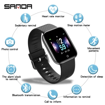 

Sanda X2 Smart Watch Fitness Tracker Blood Pressure Measurement Sports Bracelet Pedometer Activity Monitor Relogio Inteligente