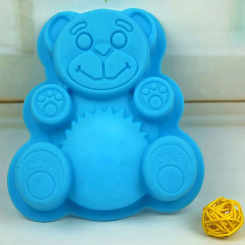 Сахарные 1 чехол из поликарбоната и силикона с рисунком медведя Форма Fondant(сахарная) Пан пресс-формы "сделай сам" поднос для печенья DIY Резак для желе 3D шоколад штанцевый нож Кухня для выпечки