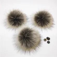Зимние пушистые Помпоны из искусственного меха, помпоны для шапочки, шапки 15 см, искусственные помпоны для вязаных черепов, шляпа и сумка, брелок
