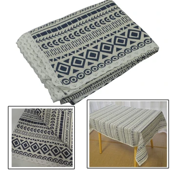 

Printed Bohemia Ethnic Linen Cotton Lace Home Table Cloth Wedding Christmas Tablecloth House Sofa Decor Cover Support Custom