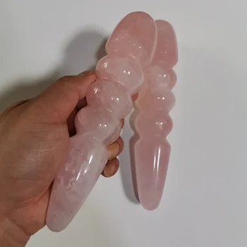 

18cm Natural PinkCrystal art piece Massage Stick Stone Decoration Crafts Feng Shui Decoration Magnetic Therapy Health Crystal