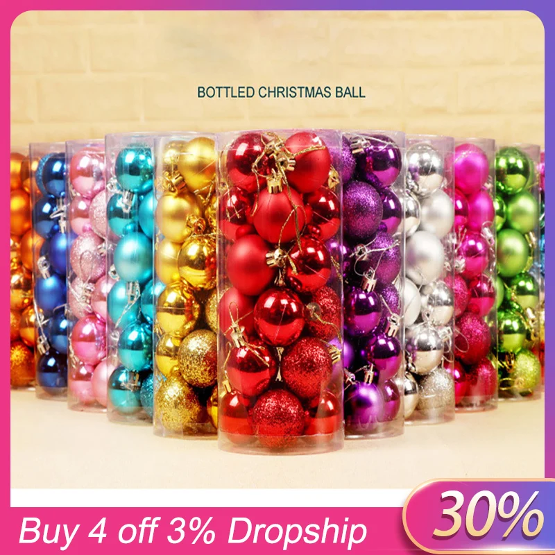 

24pcs/lot 30mm Christmas Tree Decor Ball Bauble Xmas Party Hanging Ball Ornament decorations for Home Christmas decorations Gift