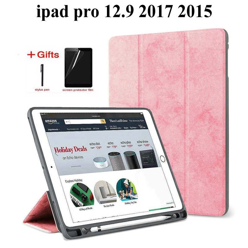 

Slim Smart Protective Case for IPad Pro 12.9 2017/2015 Funda with Pencil Holder Cover for IPad Pro