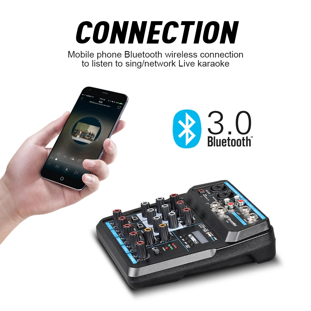 Дебра M 4/6 переносной мини миксер аудио DJ определения консоль с звуковая карта