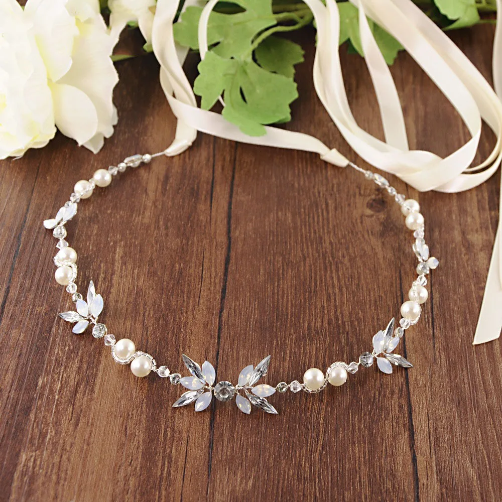 Noble Bridal Belts With Pearls And Rhinestone Wedding Sash Belt For Wedding Accessories Thin Belts For Girl Women Party Dress Up - Цвет: ivory ribbon