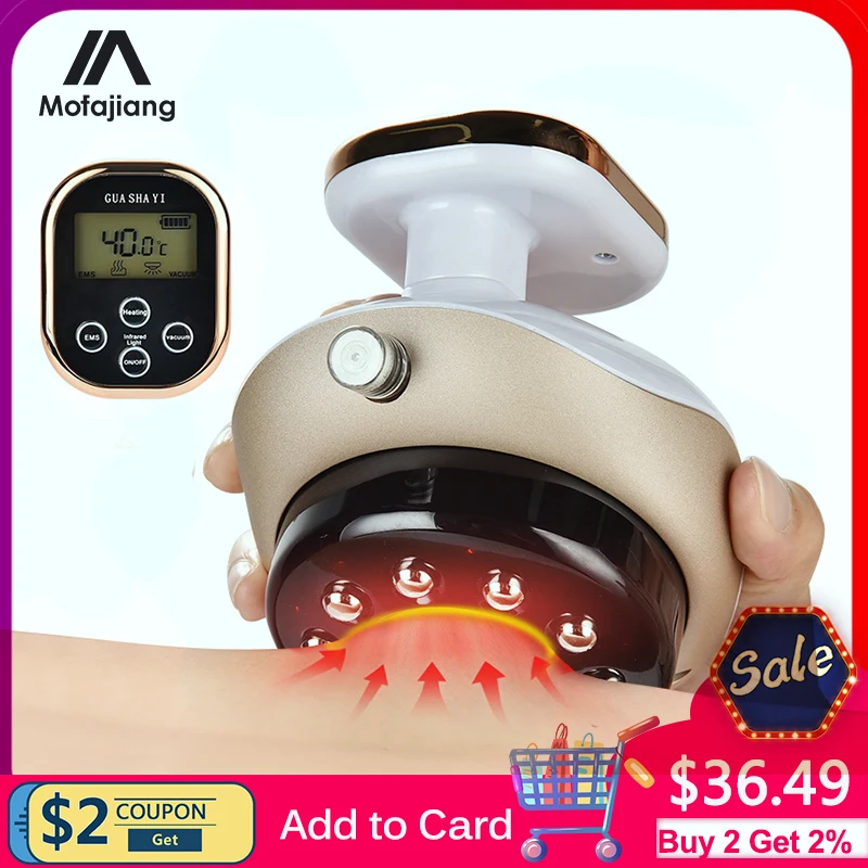 Masaje eléctrico de ventosa Guasha para adelgazar, masaje calentador anticelulítico para quemar grasa, fisioterapia negativa