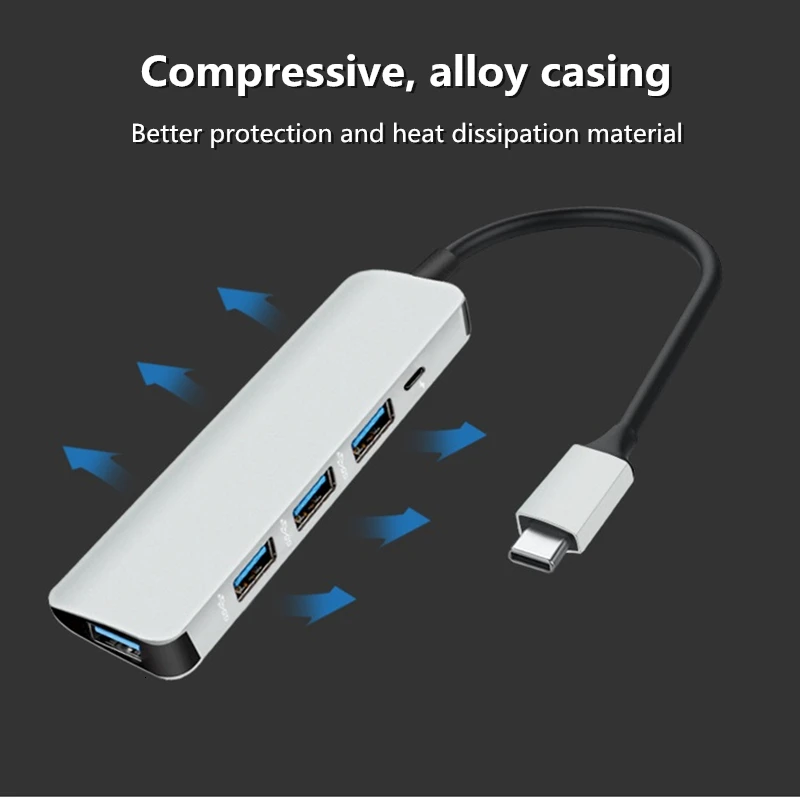 Док-станция type-C USB 3,0 HDMI; Ethernet для MacBook iMac Pro lenovo Data 5 в 1 док-станция с разъемом