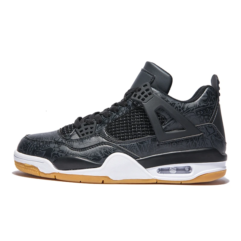 Мужские баскетбольные кроссовки NIKE AIR JORDAN 4, Нескользящие, износостойкие, с воздушной подушкой AJ4, мужские спортивные кроссовки#308497-116 - Цвет: CI1184-001