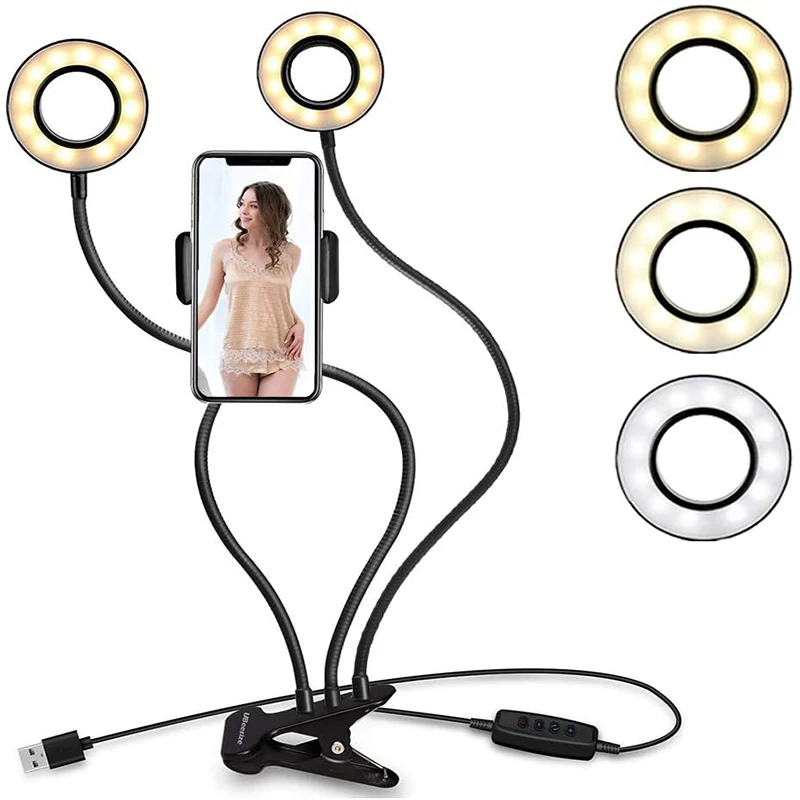 

Ring Light LED Fill Light Photo Studio Selfie Light with Cell Phone Holder for Youtube Tiktok Live Stream Makeup Camera Lamp