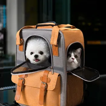 Portable Pet Carriers Breathable Mesh Dog Backpack Foldable Large Capacity Cat Carrying Bag Outdoor Travel Pet Supplies 3