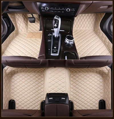 Автомобильные коврики для Toyota Corolla Camry Rav4 Auris Prius Yalis Avensis Alphard 4Runner Hilux highlander sequoia corwn Custom 3D - Название цвета: Beige (full set)