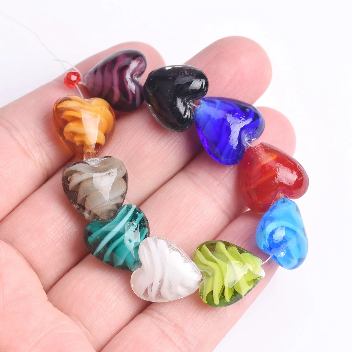 PAGOW 190 Pcs Heart Shape Sparkle Resin Buttons For Crafts And Sewing - View #3