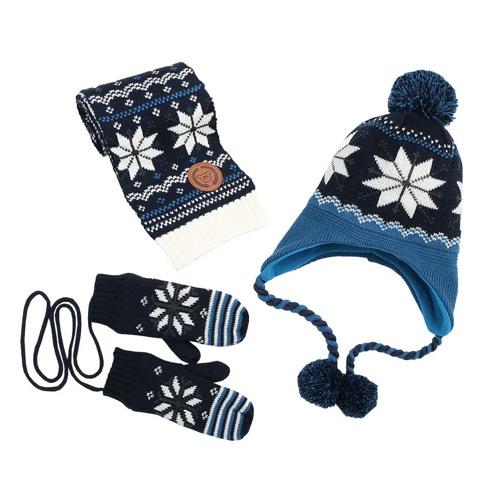 Детская шапка с помпоном для маленьких мальчиков и девочек; зимние теплые вязаные шарфы; шапки; шарф; перчатки; Новинка года; сезон весна-осень; простая модная одежда