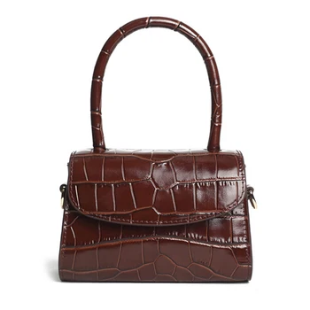 

Vintage Women Handbag Crocodile Pattern Ladies Clutch Purses Mini Messenger Bag Cowhide Leather Crossbody Shoulder Flap Bag 2020