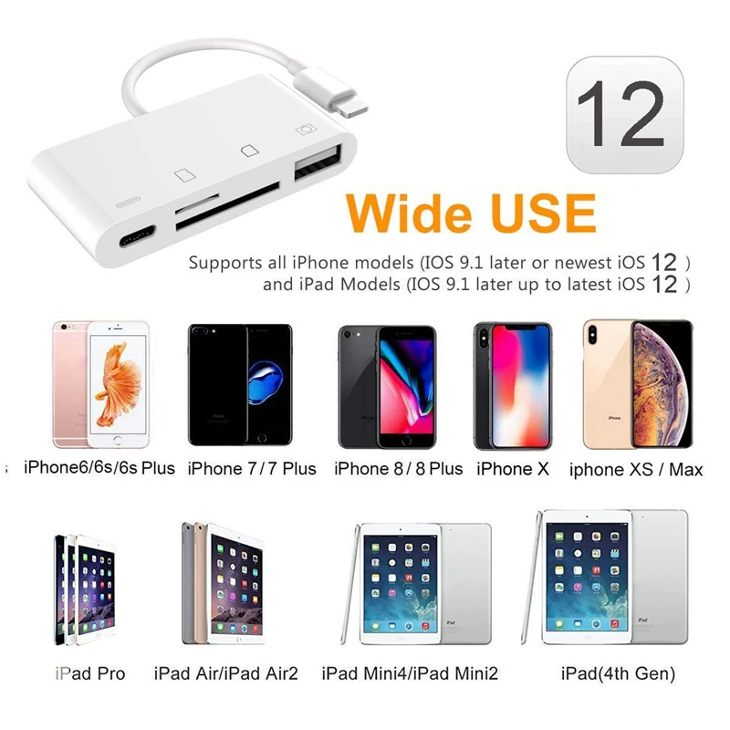 4 в 1 Sd/Tf кард-ридер адаптер с Usb 2,0 Otg для Iphone/Ipad цифровой камеры ридер адаптер не требуется приложение