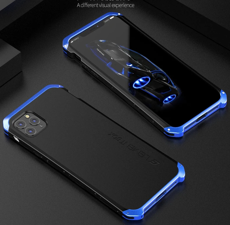Shockproof Armor Phone Case For iPhone 13 12 Pro MAX 13 Mini 11 XS XR SE 2 8 7 6 Case Aluminum Metal Bumper Matte PC Cover Coque