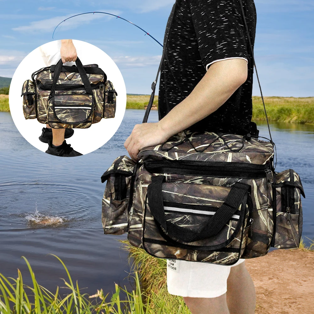 Waterproof Fishing Bag Multifonctional Fishing Tackle Bags Single Shoulder  Crossbody Fishing Bags Storage Accessories