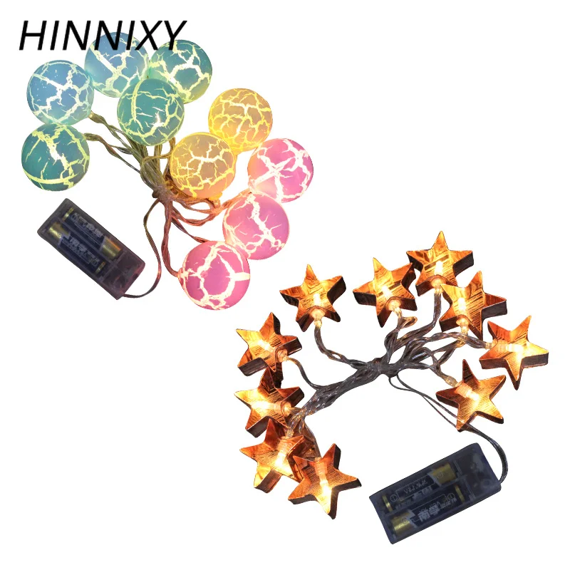 

Hinnixy Christmas Tree Colorful Decorate Night Lamp 3V 1.8M 10LED Night Light Moon Star Feather String Strip Party Decoration