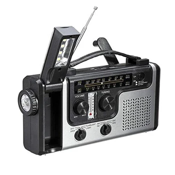 

Outdoor Solar Radio Portable FM/AM Radio Built-in Speaker Support LED Emergency Flashlight Table Lamp with USB Charging