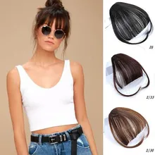 FashionCurto Feminino Cabelo Falso Franja; meninas; Mulheres Pedaços де Cabelo Sem Costura Invisível