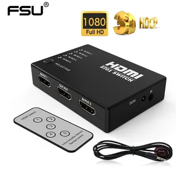 

FSU 5 in 1 Out HDMI Switch 1080P Video 5 Ports Adapter HDMI Switcher HDMI Splitter with IR Remote Splitter Box for HDTV DVD PS3