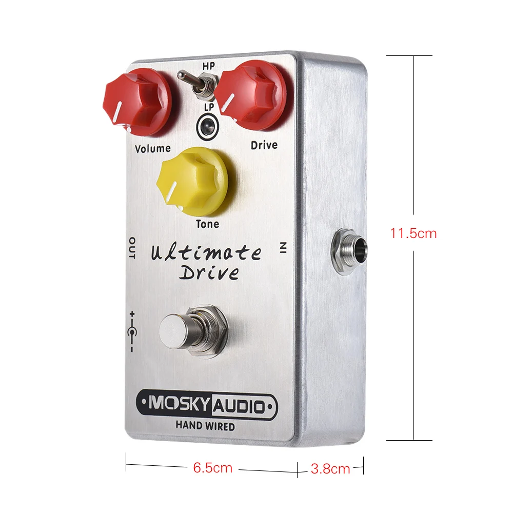 

Hot New MOSKY Ultimate Drive Overdrive Guitar Effect Pedal Full Metal Shell True Bypass