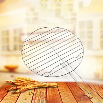 

Thickened Iron Round Shape Practical Lightweight With Handle Kitchen Outdoor Barbecue Grill Smooth Easy Clean Anti Scald