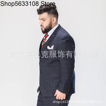 

Fat Man Men Marriage Dress Three-piece Set Plus Fat plus size Business Suit Suit Fat Man Suit Pants Waistcoat