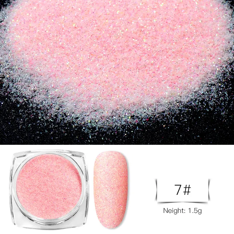 1 коробка голографический блестящий для ногтей пигмент порошок Блестящий сахар розовый дизайн ногтей украшение для маникюра УФ гель лак аксессуары - Цвет: FW4370