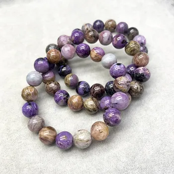 

Natural colored gemstone Charoite crystal bead bracelet Fashion natural stone healing bead bracelet jewelry for women and men