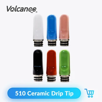 

Quartz Banger 510 MTL Drip Tip Metal Ceramic Long Mouthpiece for RTA RDA RDTA Tank Atomizer E Cig Accessories Vape Drip Tip