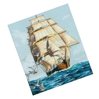 

Sailing Boat Cross Stitch Embroidery Kit for Beginner 11CT Advanced Pattern